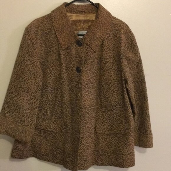 Leather Animal print Women’s Jacket Sz 1X Like NEW - Picture 1 of 6